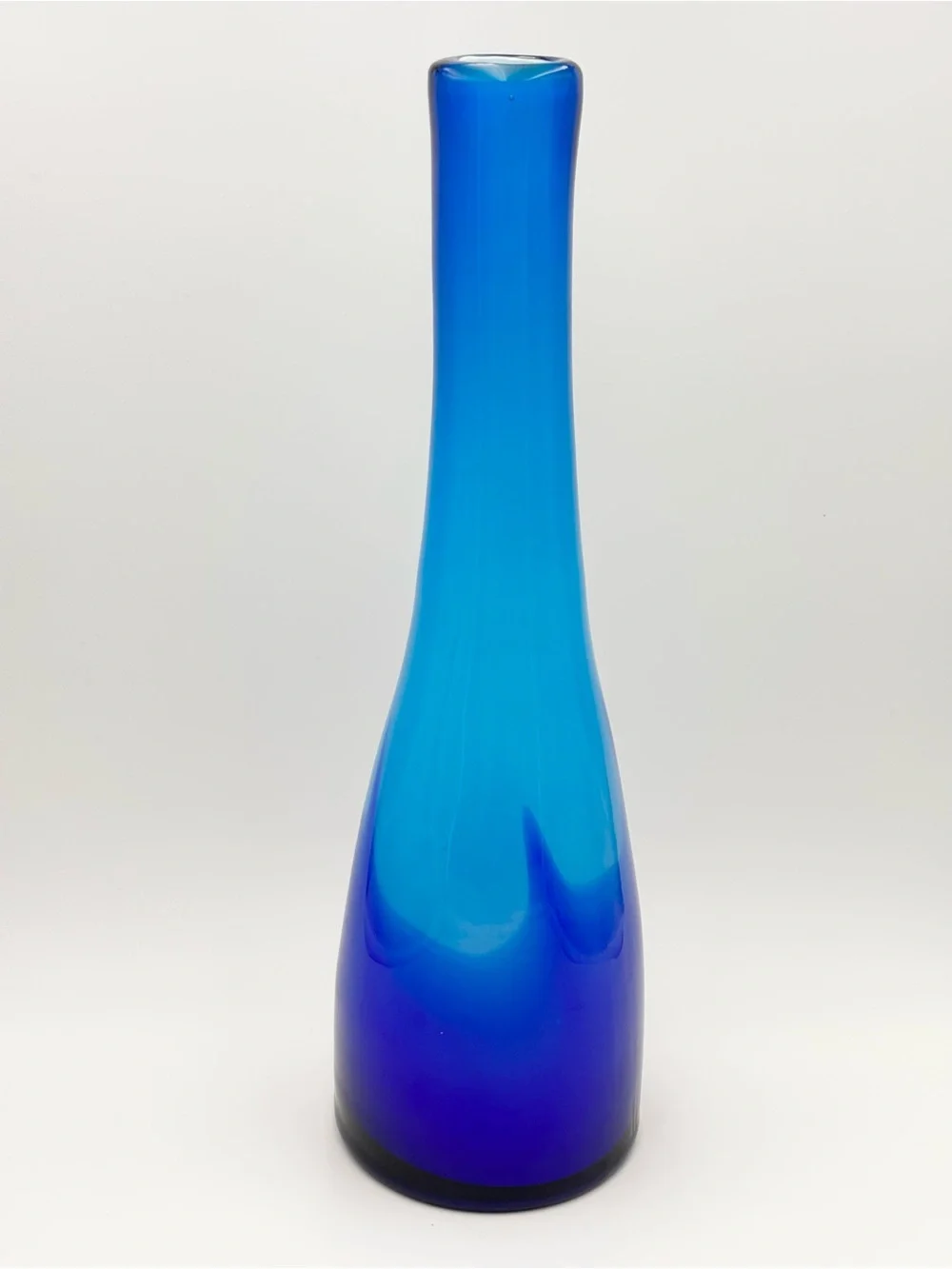 Blue Hand Blown Margie’s Garden Studio 12” Vase Westlake Village California